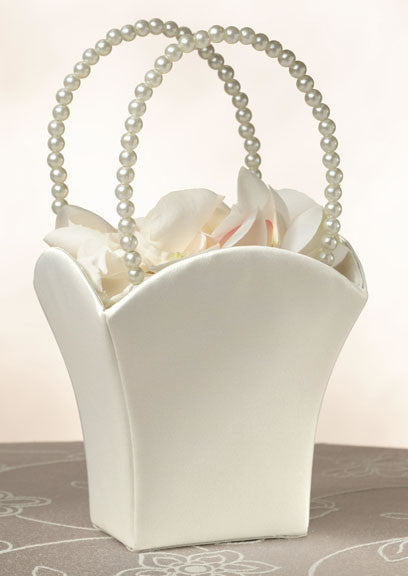 Lillian Rose Fb400 I Plain Satin Flower Basket-ivory