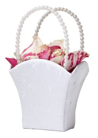 Lillian Rose Fb400 W Plain Satin Flower Basket-white
