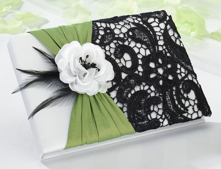 Lillian Rose Gb750 Green & Black Guestbook