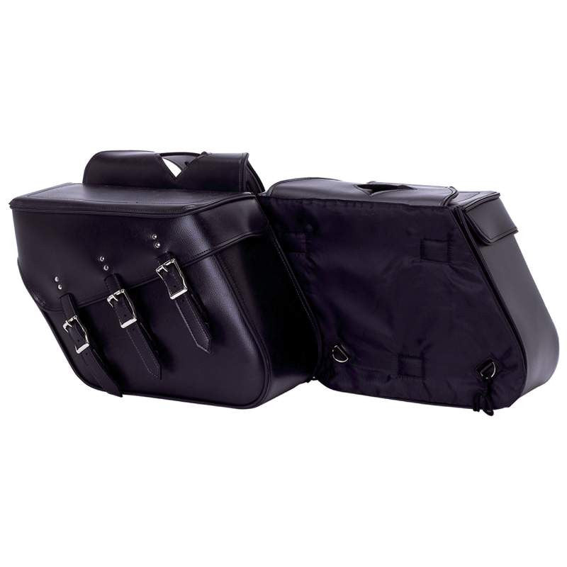 Diamond Plate 2pc Slanted Motorcycle Saddle Bag Set