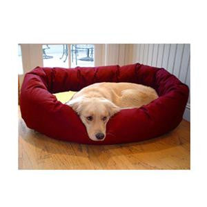 Majestic Pet Small 24" Bagel Bed - Burgundy & Sherpa