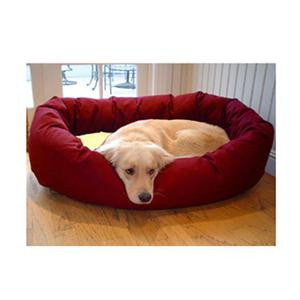 Majestic Pet Medium 32" Bagel Bed - Burgundy & Sherpa