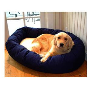 Majestic Pet Large 40" Bagel Bed - Blue & Sherpa