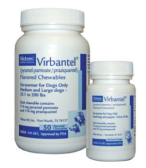Virbantel Chewable Tablets For Medium/large Dogs, 50 Tablets