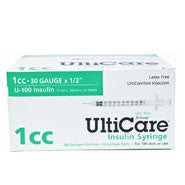 Ulticare U-100 Insulin Syringe, 1cc 30g X 1/2", 100/box, (md-17411)