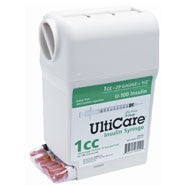 Ultiguard Ulticare U-100 Insulin Syringe 1cc, 29g X 1/2", Syringe Dispenser And Sharps Container, Box Of 100 (md-17416)