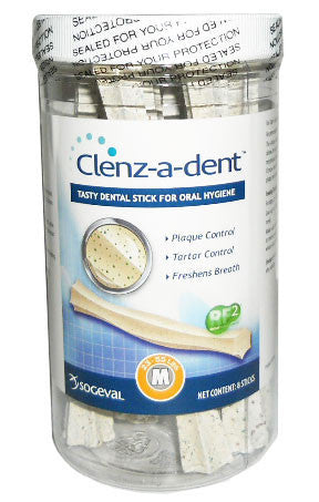 Clenz-a-dent Dental Chew Sticks For Medium Dogs, 8 Chews