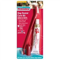 Petrodex Dental Care Kit Dog Poultry Toothpaste, 2 Toothbrushes