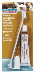 Petrodex Natural Dog Dental Care Kit, Peanut Toothpaste With 2 Toothbrushes