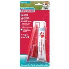 Petrodex Cat Dental Care Kit, Malt Toothpaste With 2 Toothbrushes