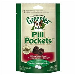 Greenies Pill Pockets Dog, Hickory Smoke - Tablet Size, 6 X 30 Ct
