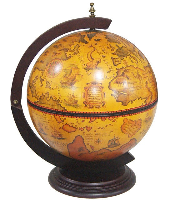 Turin 16-1/2" (420mm) Diameter Italian Replica Tabletop Globe Bar