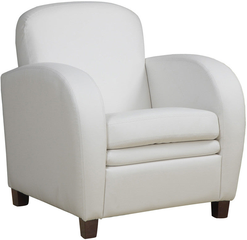 Monarch Specialties I 8037 White Leather-look Accent Chair