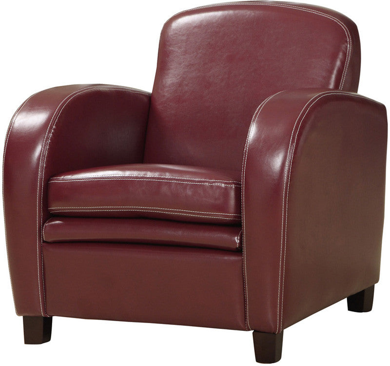 Monarch Specialties I 8039 Red Leather-look Accent Chair