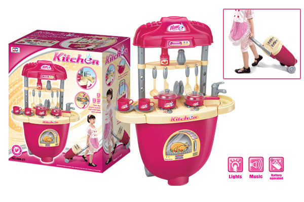 Berry Toys Br008-27 Carry Along Plastic Play Kitchen - Pink