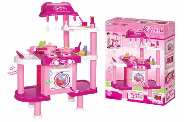 Berry Toys Br008-32 Deluxe Cooking Plastic Play Kitchen - Pink