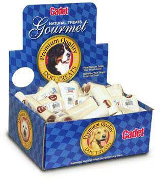Cadet Gourmet Display Box - Stuffed Sterilized Bone - Beef (24pc) 3-4"