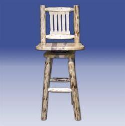 Montana Woodworks Mwbswsnv Barstool W/ Back & Swivel Lacquered