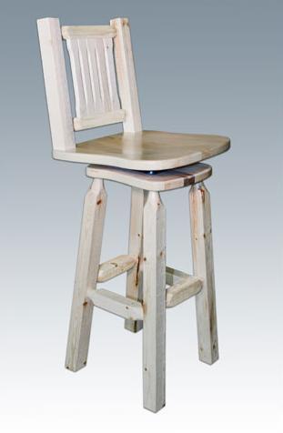 Montana Woodworks Mwhcbswsn Homestead Collection Barstool W/ Back & Swivel Ready To Finish