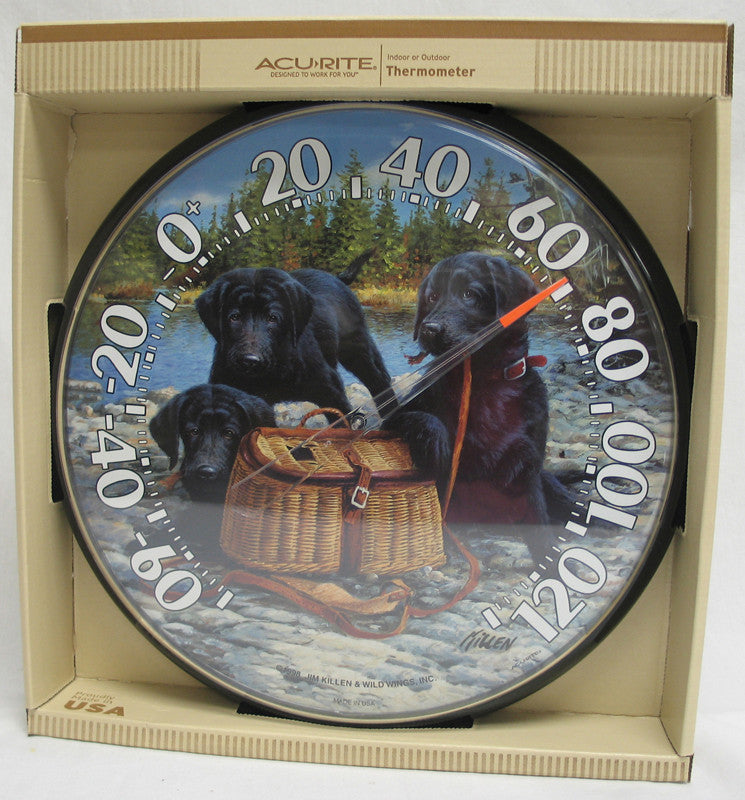 Thermometer Black Lab Puppies 12.5 Inch (1678)