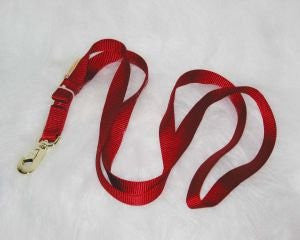 Nylon Lead With Brass Snap - Red 7 Ft (14d Rd)