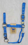 Nylon Adjustable Horse Halter W/ Chin Strap 1" Blue - Average (1das Avbl)