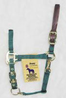 Adjustable Halter W/ Leather Headpole & Snap - Dark Green Pony (3dlas Podg)