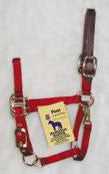 Adjustable Halter W/ Leather Headpole & Snap - Red Pony (3dlas Pord)