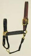 11-16 Nylon Adjustable Leather Headpole Halter - Black Large (1dalss Lgbk)