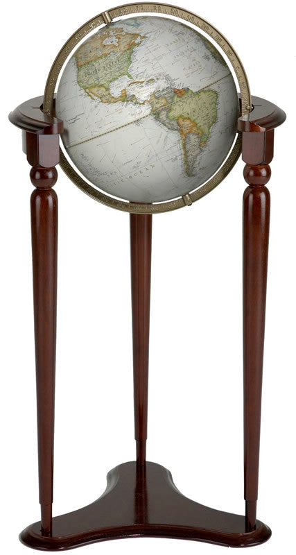 National Geographic Globes 10 12 05s The Brent - 12" Diameter Non-illuminated Parchment Ocean Globe With Wood Floor Stand