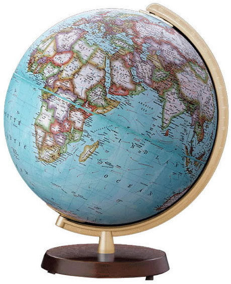 National Geographic Globes 14 26 16s The Adventure - 10.5" Diameter Non-illuminated Blue Ocean Globe With Wood Table Top Base