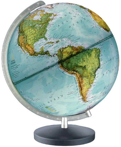 National Geographic Globes 14 30 41s The Journey - 12" Diameter Illuminated Globe With Black And Gray Table Top Base