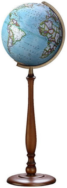 National Geographic Globes 14 30 78s The Expedition - 12" Diameter Non-illuminated Blue Ocean Globe With Wood Floor Stand