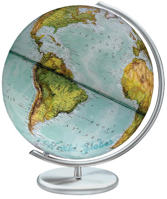 National Geographic Globes 14 30 83s The Metropolis - 12" Diameter Illuminated Blue Ocean Globe With Metal Table Top Base