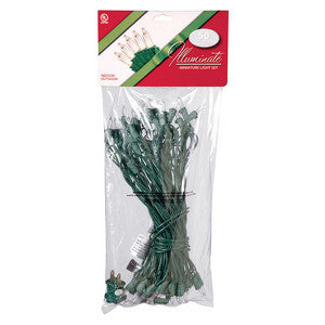 National Tree 5xls-809-50 50 Bulb Outdoor Clear Illuminate Light Set With Green Wire-36" Lead Wire- 9" Spacing-2 Spare Bulb- Set Of 5