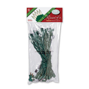 National Tree 5xls-879-50 50 Bulb Outdoor Clear Ready-lit Illuminate Light Set With Green Wire-36" Lead Wire- 9" Spacing-2 Spare Bulb- Set Of 5