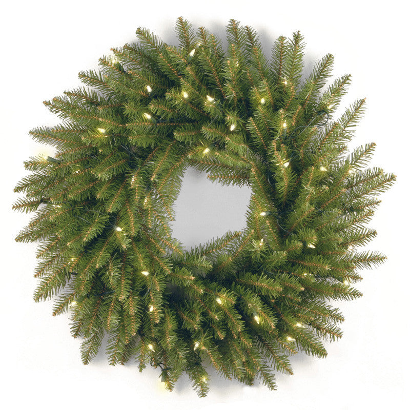 National Tree Du-24wlo 24" Dunhill Fir Wreath With 50 Clear Lights-ul