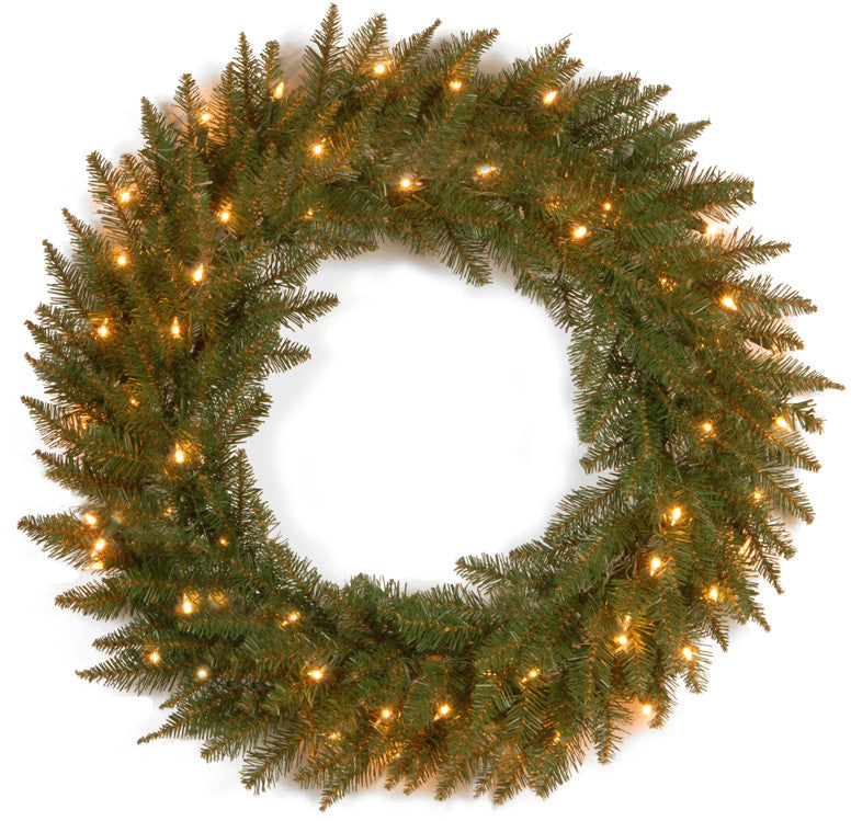 National Tree Du-30wlo 30" Dunhill Fir Wreath With 50 Clear Lights