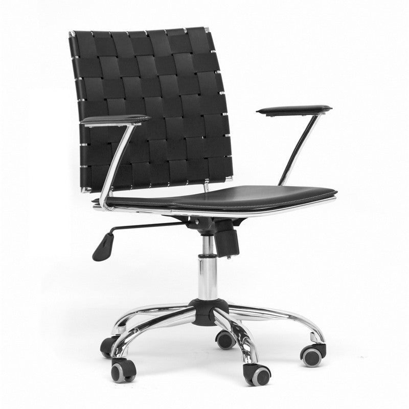 Wholesale Interiors Alc-1866c-black-oc Vittoria Black Leather Modern Office Chair - Each