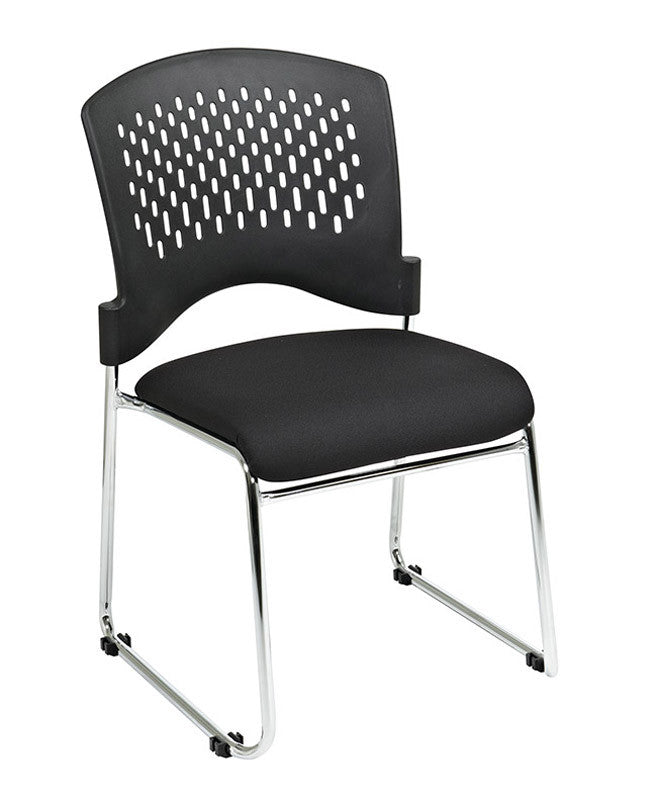 Office Star Pro-line Ii 8455c20-30 Visitors Chair With Plastic Back. Black Freeflex® (-30). Fabric Seat And Sled Base. Chrome Finish. 20 Pack On Doll