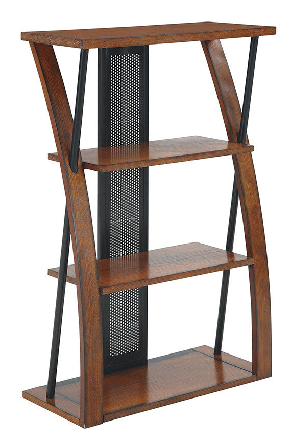Office Star Osp Designs Ar27 Aurora Bookcase With Powder-coated Black Accents