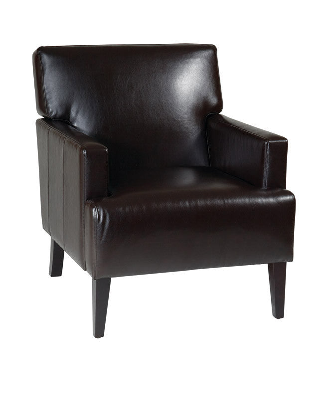Office Star Ave Six Car51a-ebd Carrington Arm Chair In Espresso Eco Leather