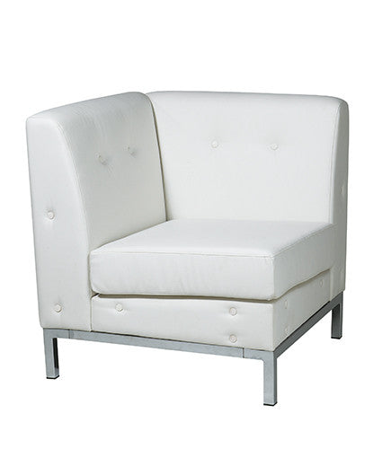 Office Star Ave Six Wst51c-w32 Wall Street Corner Chair In White Faux Leather