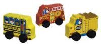 The Original Toy Company 59243-1 School Bus Wheels Wooden Truck Set Of 2 / Great Value