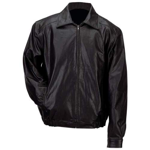 B&f System Gfbslm Gianni Collani Mens Solid Genuine Leather Bomber-style Jacket