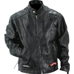 B&f System Gfcrltr3x Diamond Plate Rock Design Genuine Buffalo Leather Motorcycle Jacket