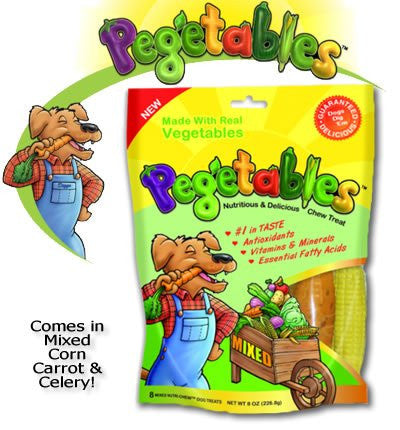 Pegetables Dental Chews, Mixed Vegetables - Medium, 8 Oz.