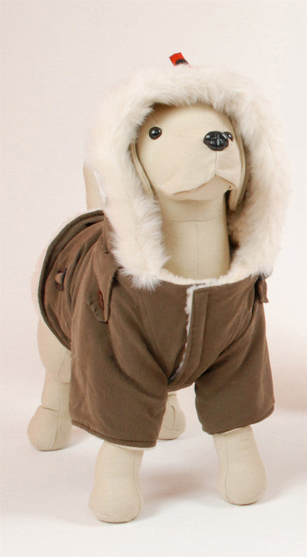 Pet Ego Dogrich Siberian Mocha Winter Coat Size 16