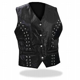 B&f System Gfvl662x Diamond Plate Ladies Rock Design Genuine Lambskin Leather Vest