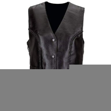 B&f System Gfvltrl Diamond Plate Ladies Solid Genuine Leather Vest